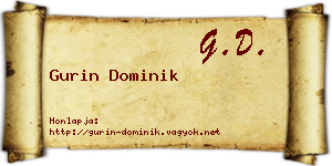 Gurin Dominik névjegykártya